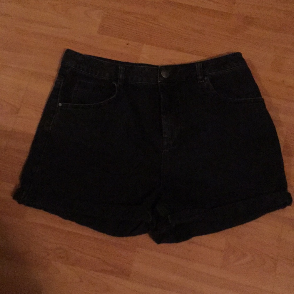 Asos denim moto shorts